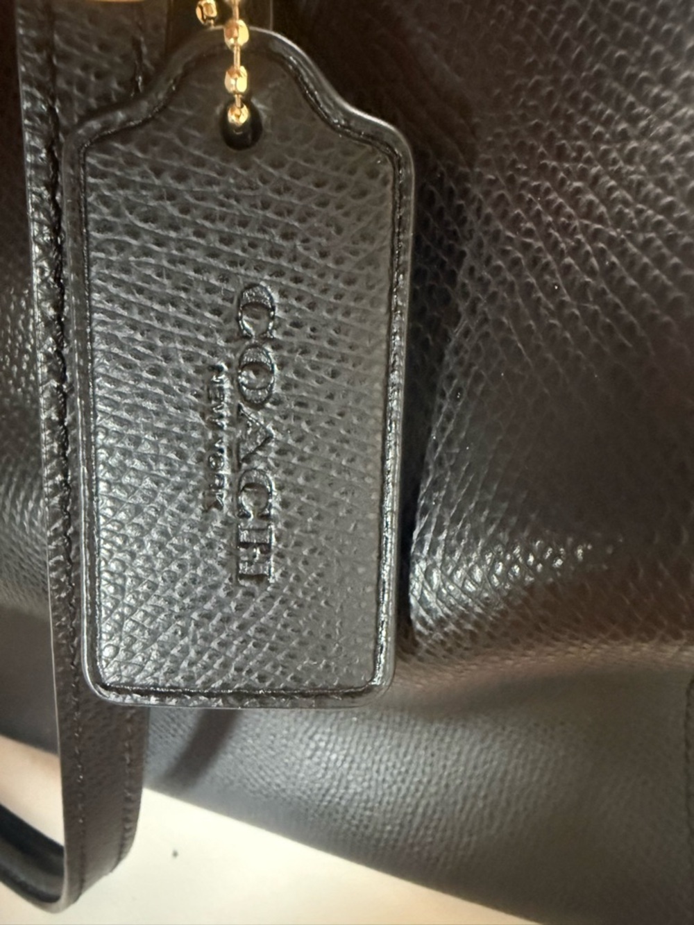 Coach Christie Carryall Black Pebbled Leather Structured Tote with Gold Hardware - Picture 4 of 14